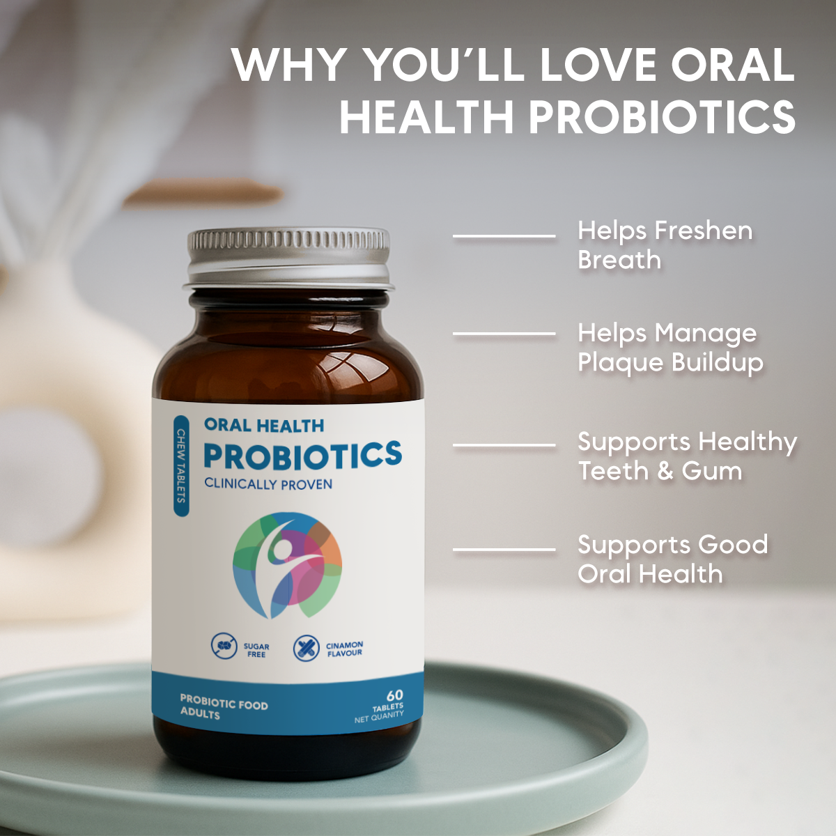 Oral Health Probiotic Chewable Tablets _ Freshen breath _ Oral care