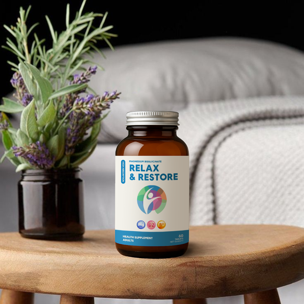 Relax & Restore _ Magnesium bisglycinate muscle relaxation supplement